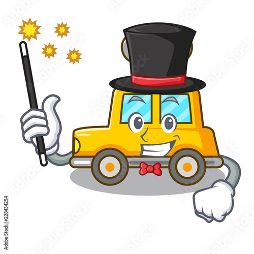 Magician clockwork toy car isolated on mascot