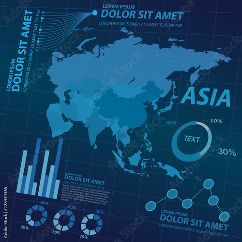 big data map infographic elements  vector template 