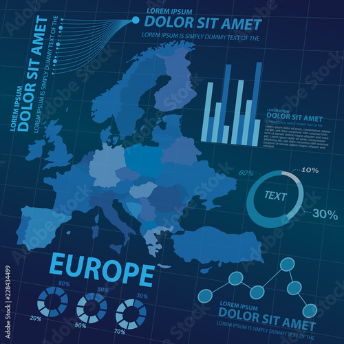 big data map infographic elements  vector template 