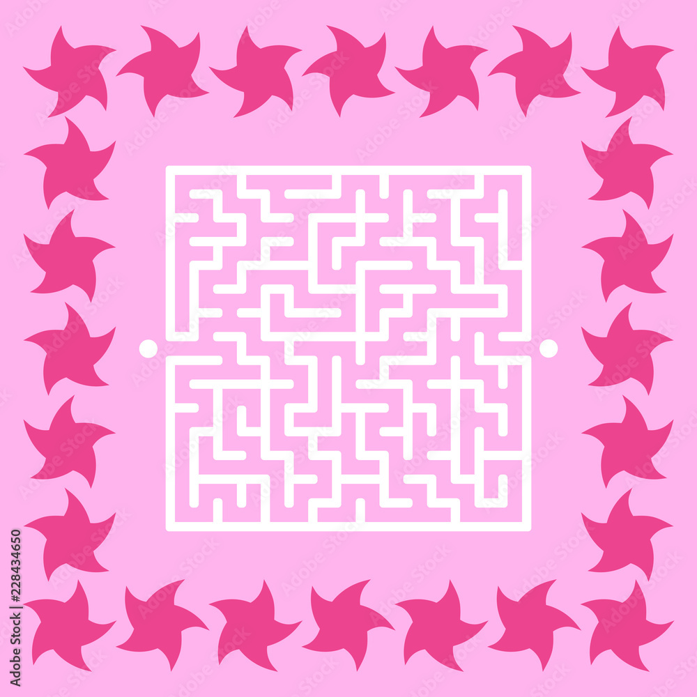 Abstract square maze. Game for kids. Puzzle for children. Cute star ...