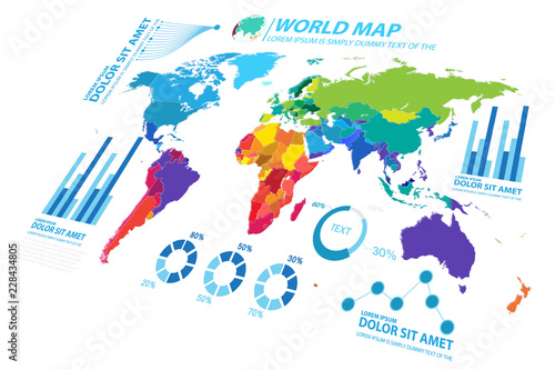 big data map infographic elements  vector template 