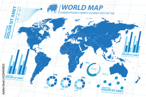 big data map infographic elements  vector template 