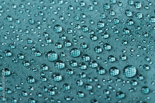 Water Drops on Window, Blue