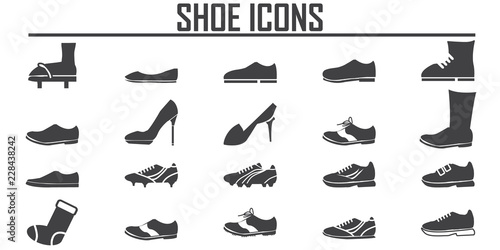 shoes icon set
