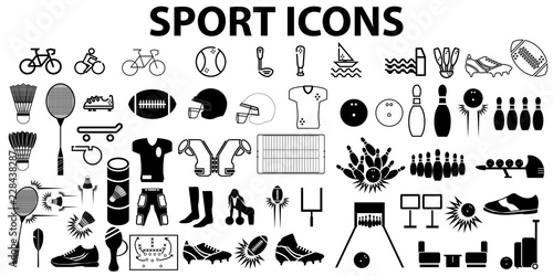sport icon ball fooball vector set