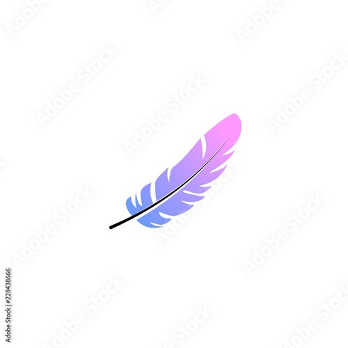 beautiful and elegant bird feather for writers vector logo design