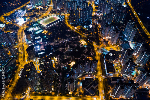  Hong Kong urban city at night