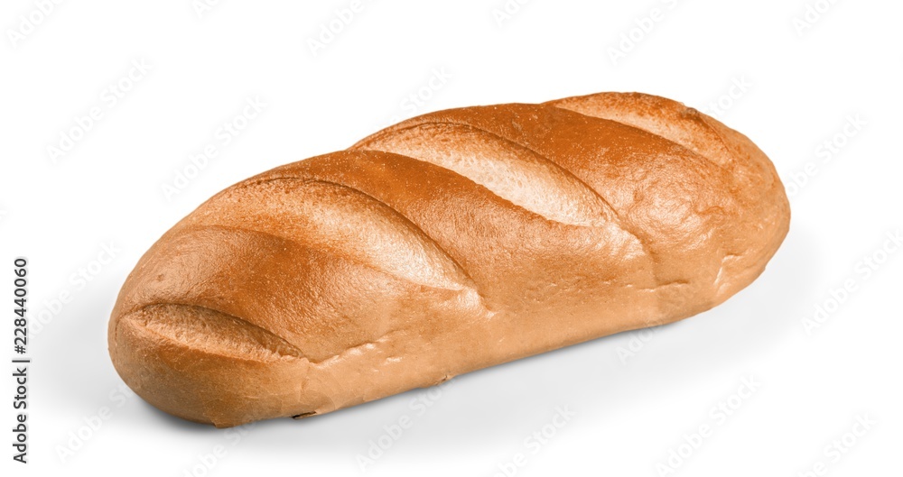 White bread loaf isolated on white background White bread loaf isolated on white background