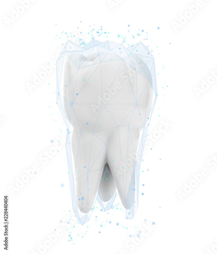 vector 3d tooth for dental medicine. on a white background