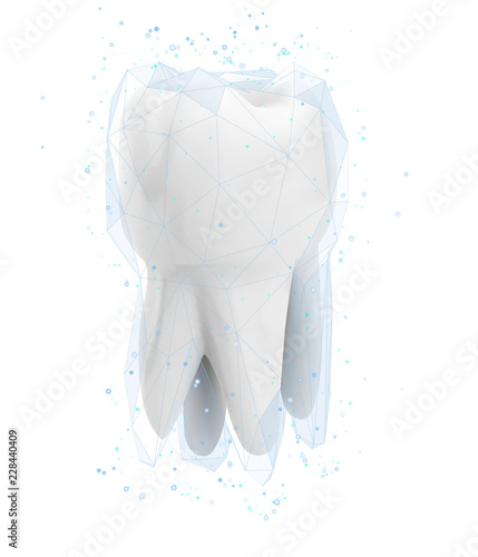 vector 3d tooth for dental medicine. on a white background