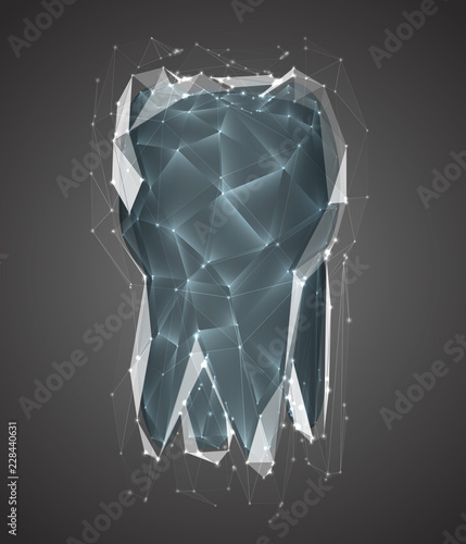 vector 3d tooth for dental medicine. on  background