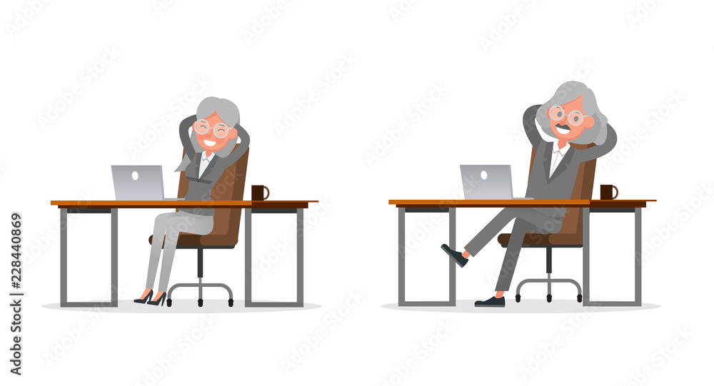 Fototapeta premium business people poses action character vector design no40