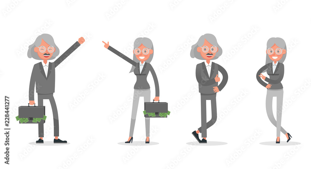 business people poses action character vector design no56 business people poses action character vector design no56
