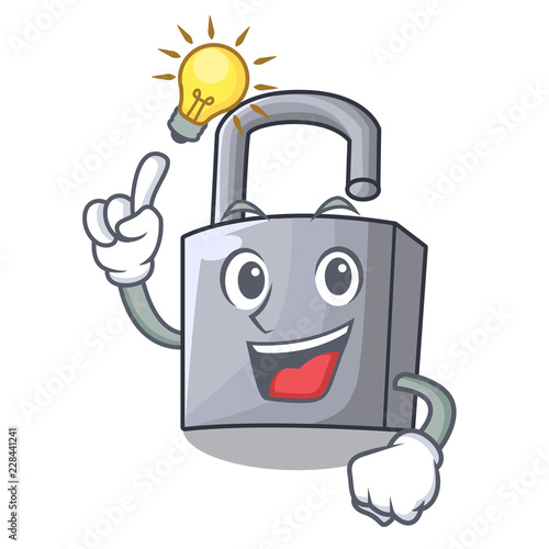 Have an idea new metal padlock isolated on mascot