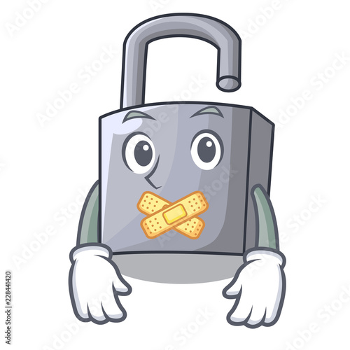 Silent new metal padlock isolated on mascot