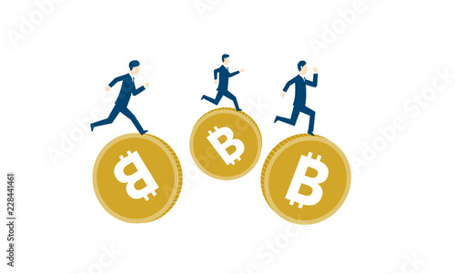 仮想通貨とビジネスマンのイメージ