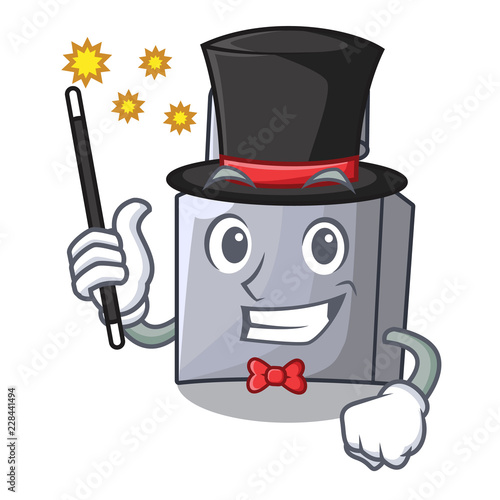 Magician new metal padlock isolated on mascot