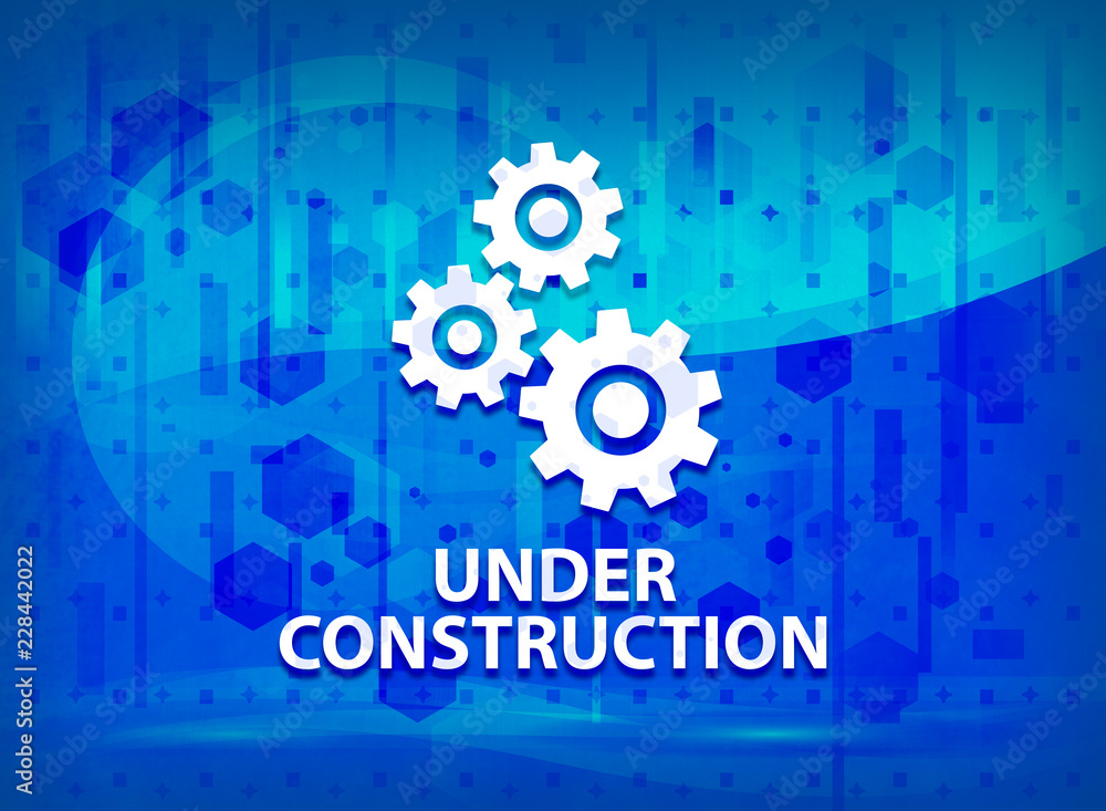 Under construction (gears icon) midnight blue prime background