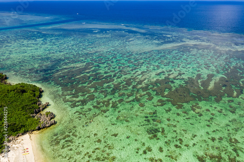 Fototapeta Naklejka Na Ścianę i Meble -  Top view of Tropical lagoon of Ishigaki island