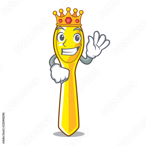 King plastic kitchen spoon isolated on mascot