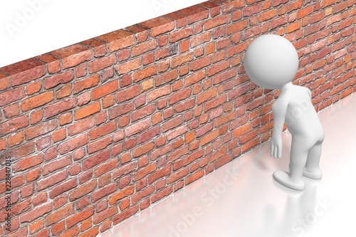 Canvas-taulu Banging head against the wall/ frustration concept