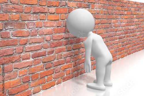 Fotografía Banging head against the wall/ frustration concept
