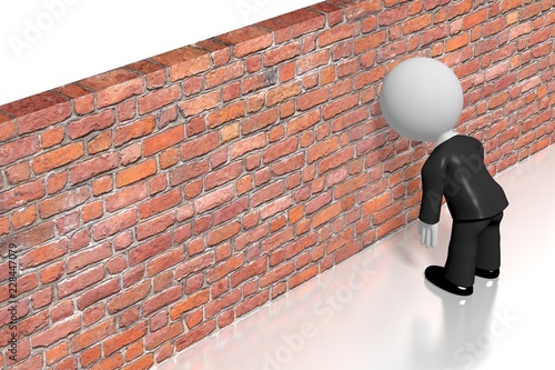 Billede på lærred Banging head against the wall/ frustration concept