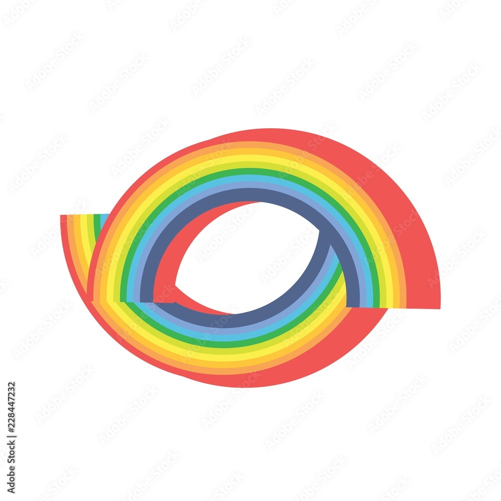 Obraz premium oval rainbow logo illustration 