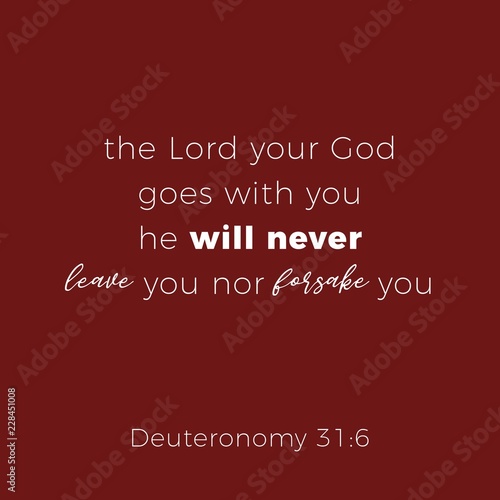 Biblical phrase from deuteronomy 31:6, the lord your god goes with you