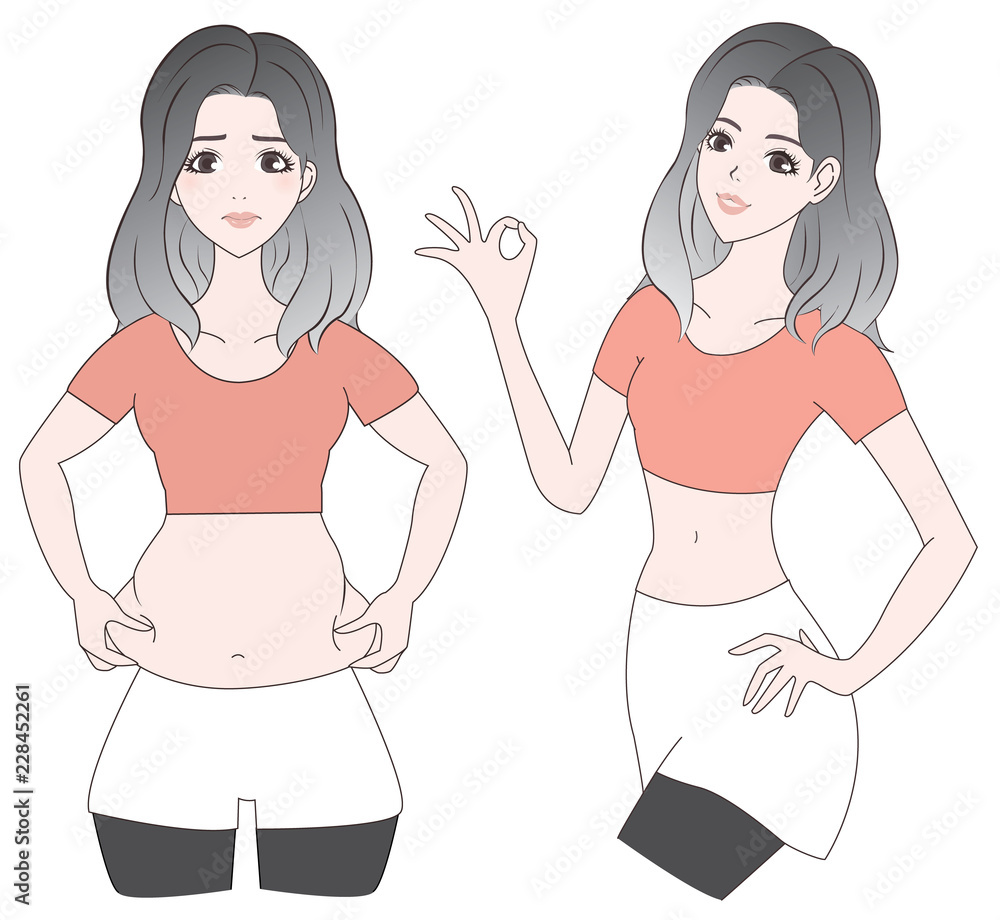女性-ビフォーアフター、ダイエット 女性-ビフォーアフター、ダイエット