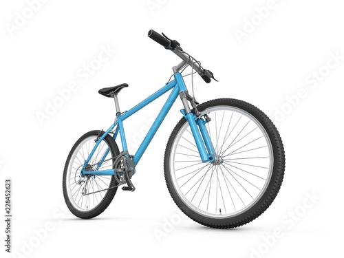 3D Rendering blue bicycle isolated on white background © julien
