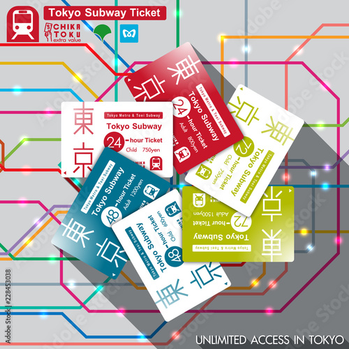 Tokyo Subway pass. vector illustration