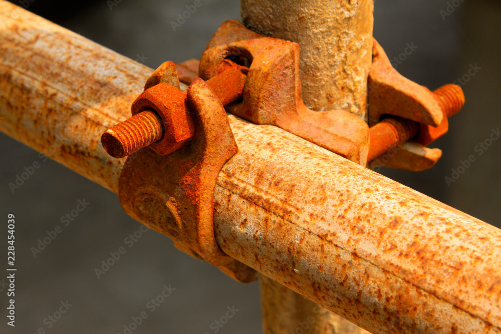 rusty metal scaffolding elements rusty metal scaffolding elements