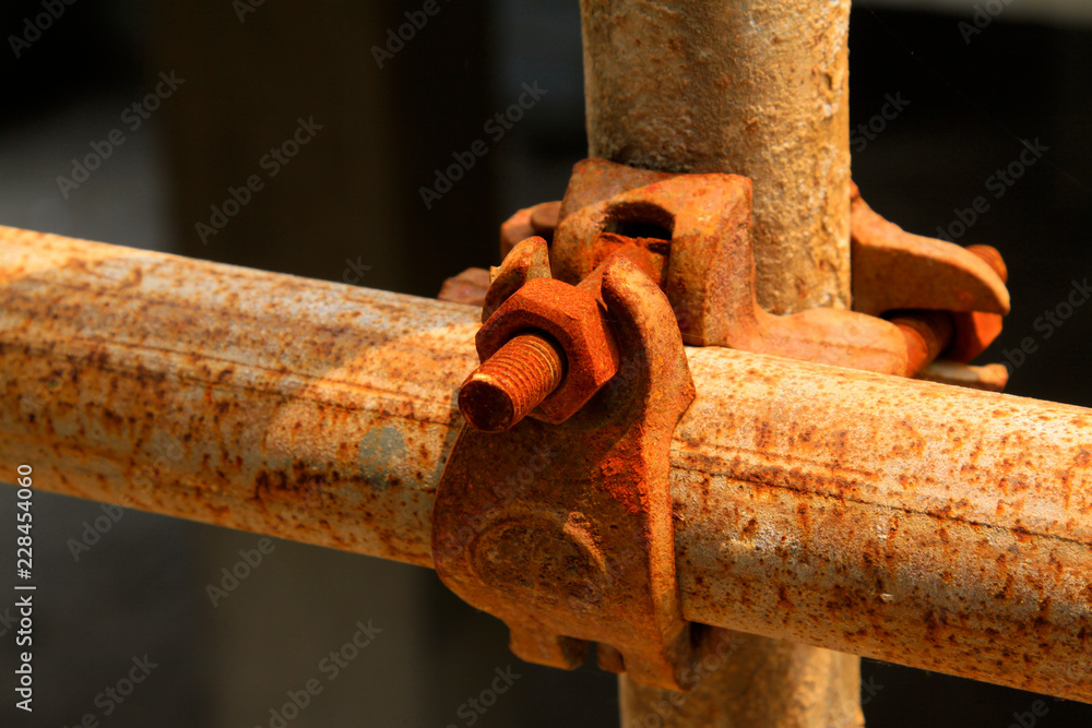 rusty metal scaffolding elements rusty metal scaffolding elements