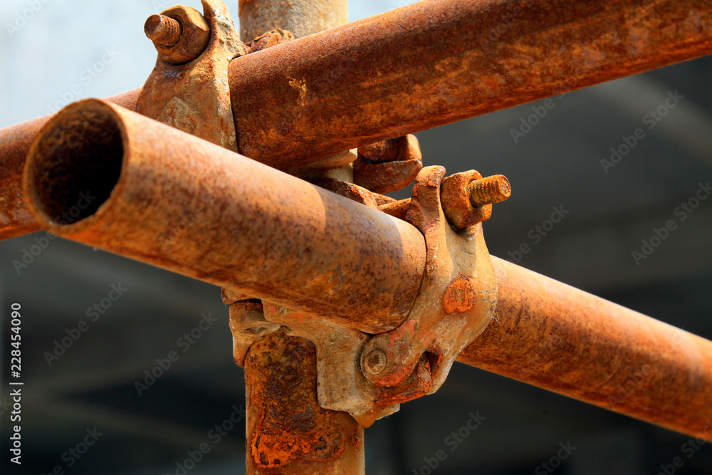 rusty metal scaffolding elements rusty metal scaffolding elements