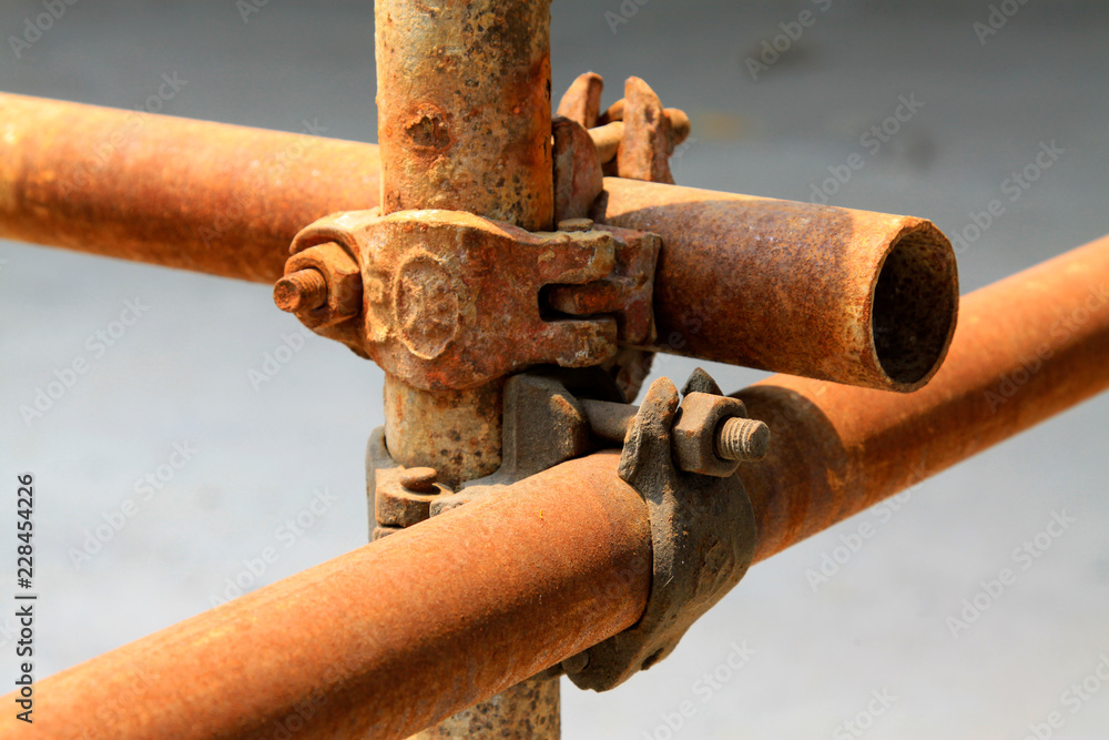 rusty metal scaffolding elements rusty metal scaffolding elements