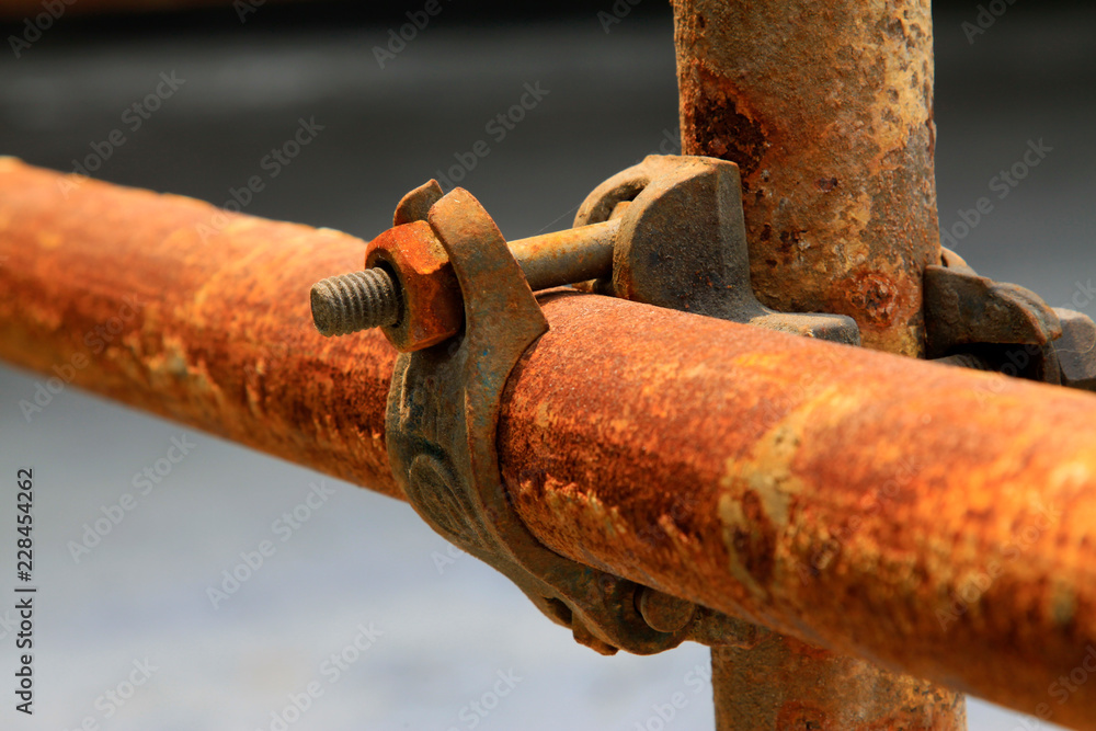 rusty metal scaffolding elements rusty metal scaffolding elements