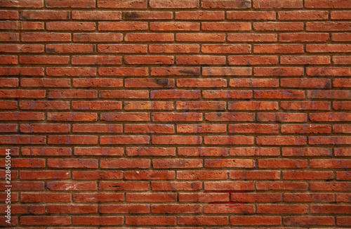 Empty red brick wall 