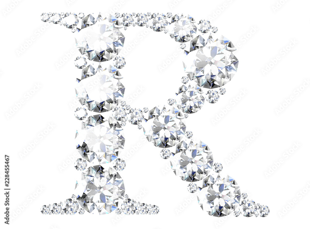 diamond letters with gemstones (high resolution 3D image) diamond letters with gemstones (high resolution 3D image)