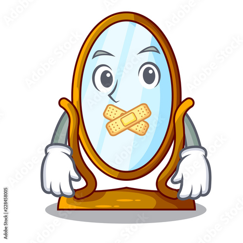 Silent big dressing mirror isolated on mascot