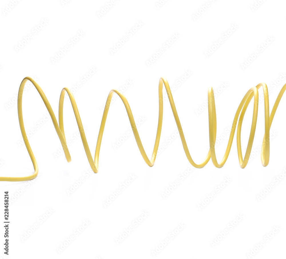 Obraz premium Yellow cables isolated on white background