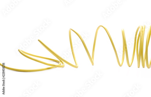 Yellow cables isolated on white background