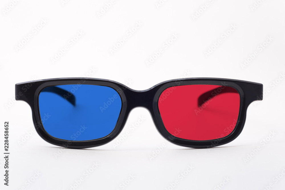 3d glasses on a white background isolated. Cinema glasses frontally.