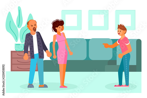  Son teenager in anger shouts