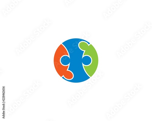 Puzzle logo illustration