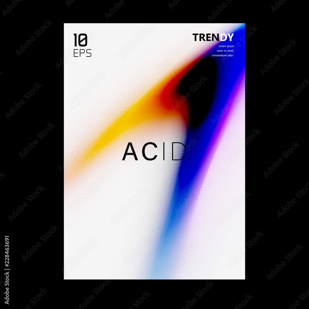 Abstract Colorful A4 Poster Design. Trendy Fluid Gradient