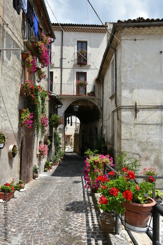 A street in Pacentro  a medieval village in the Abruzzo region  Italy