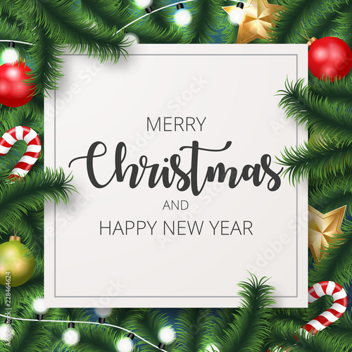 Merry Christmas background with christmas element Vector illustration