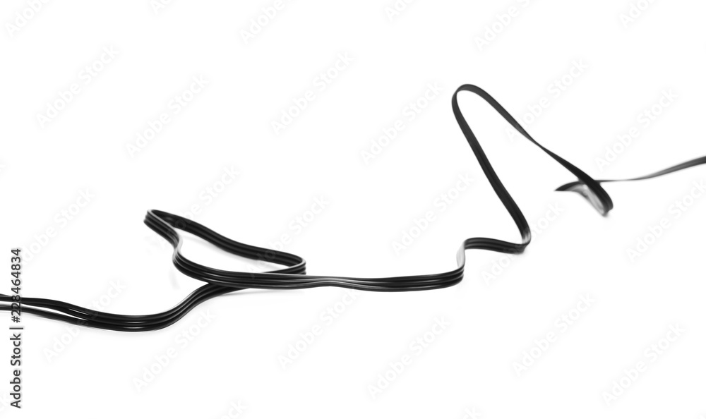 Black cable isolated on white background Black cable isolated on white background