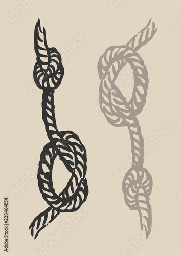 Hand drawn rope knot